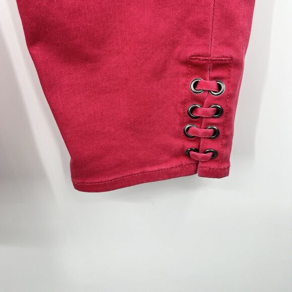 Chico's Perfect Stretch 6 Pull On Slim Leg Cropped Ankle Pants Detail Hem Boho - Picture 2 of 10